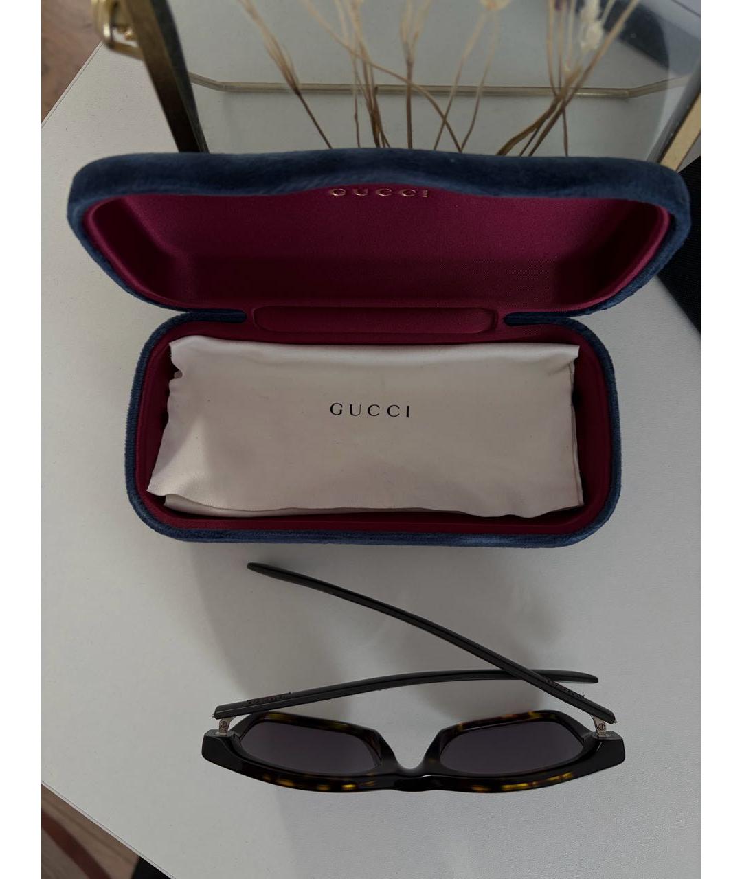 GUCCI Темно-синие солнцезащитные очки из рога буйвола, фото 8