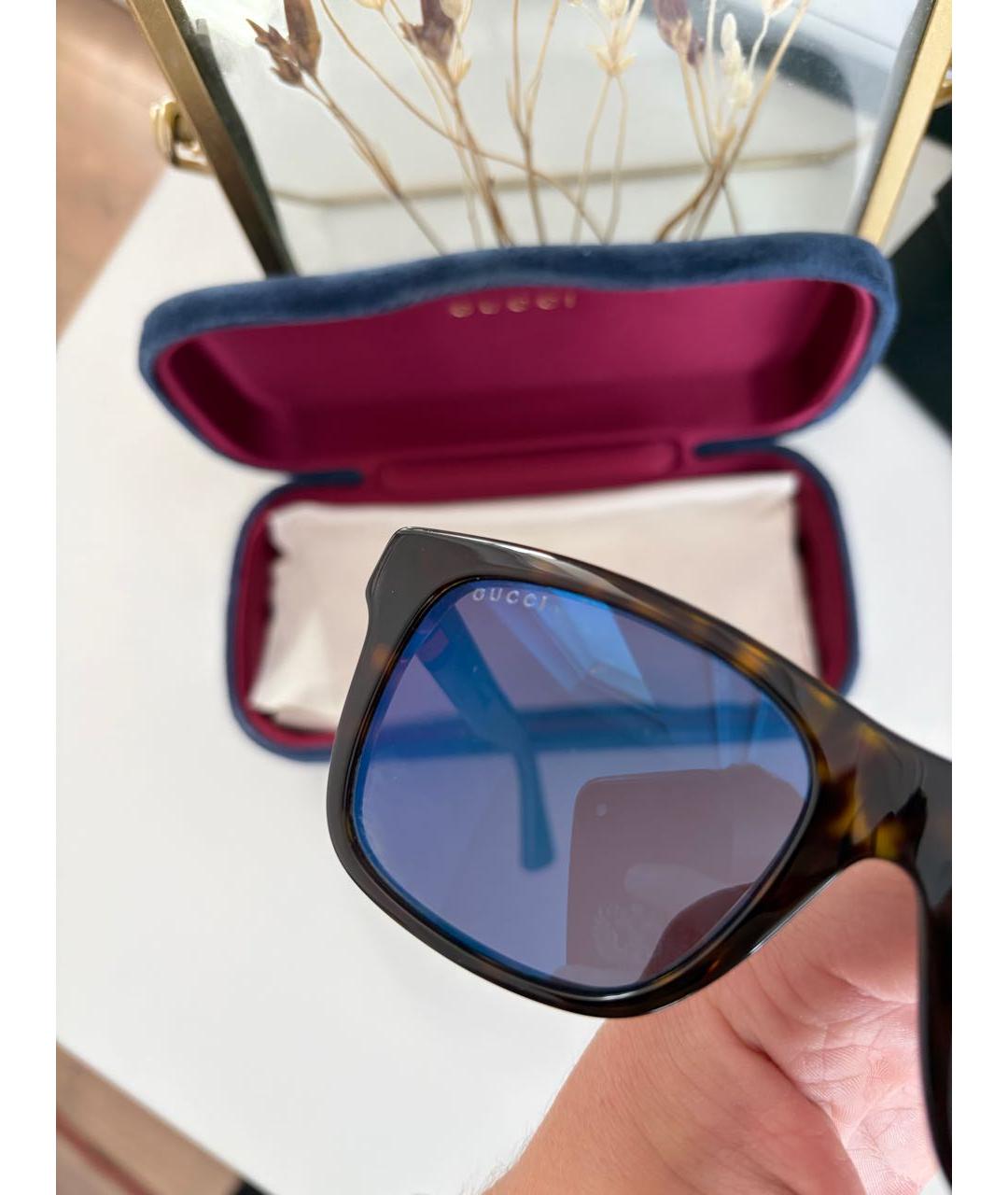 GUCCI Темно-синие солнцезащитные очки из рога буйвола, фото 7