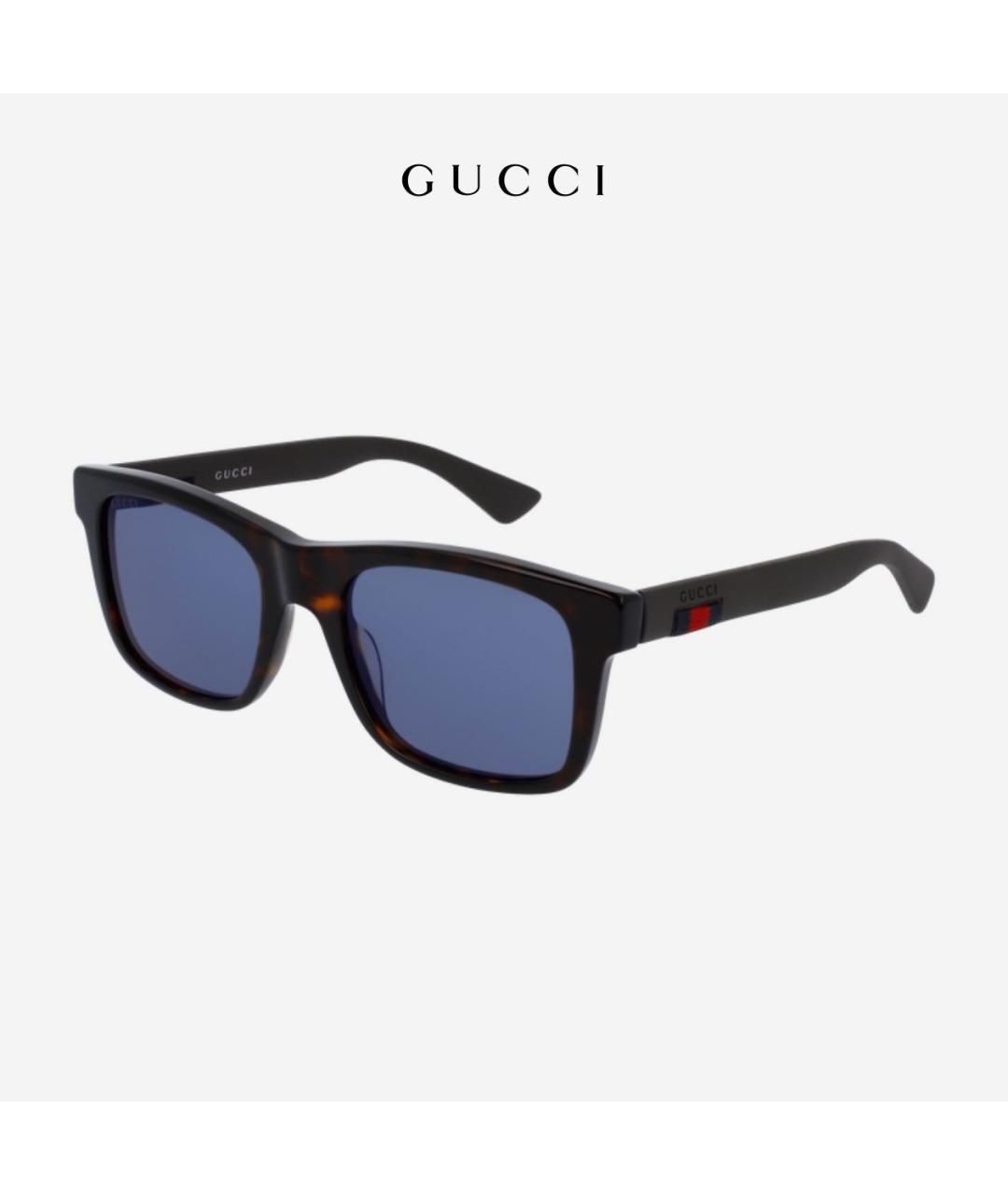 GUCCI Темно-синие солнцезащитные очки из рога буйвола, фото 9
