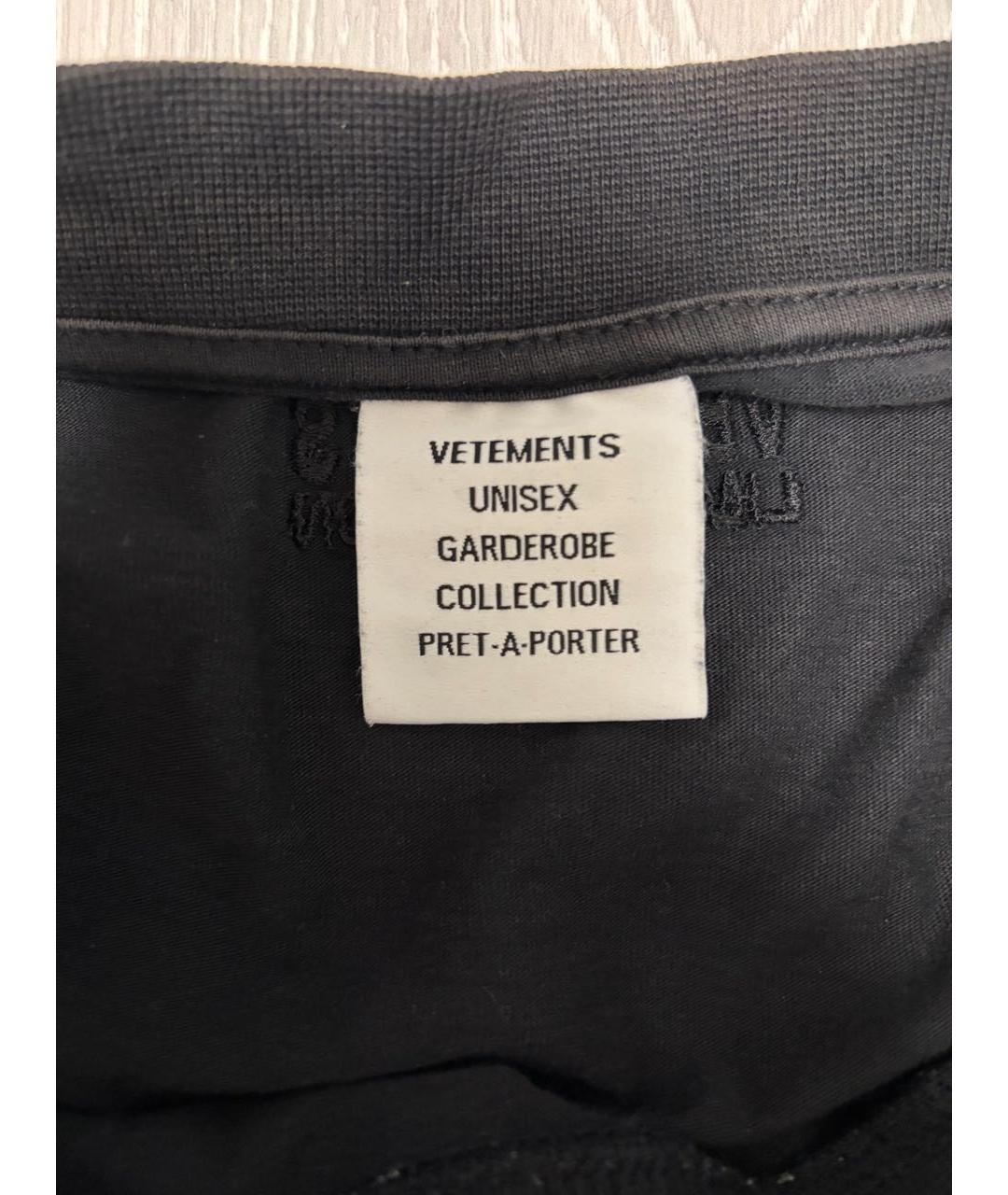VETEMENTS Черная хлопковая футболка, фото 3