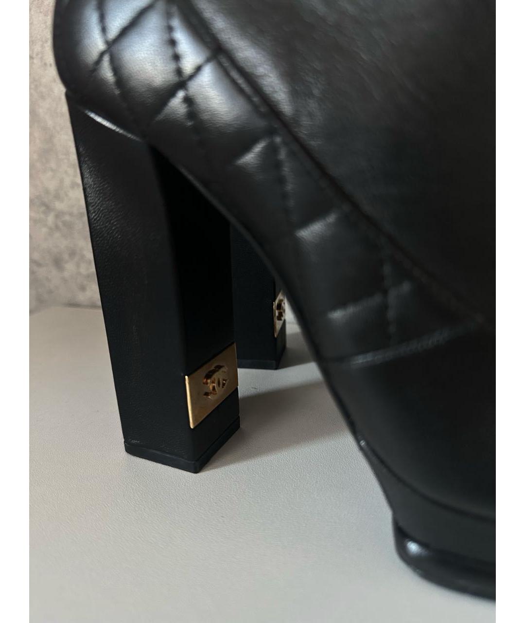 CHANEL Черные кожаные ботинки, фото 5