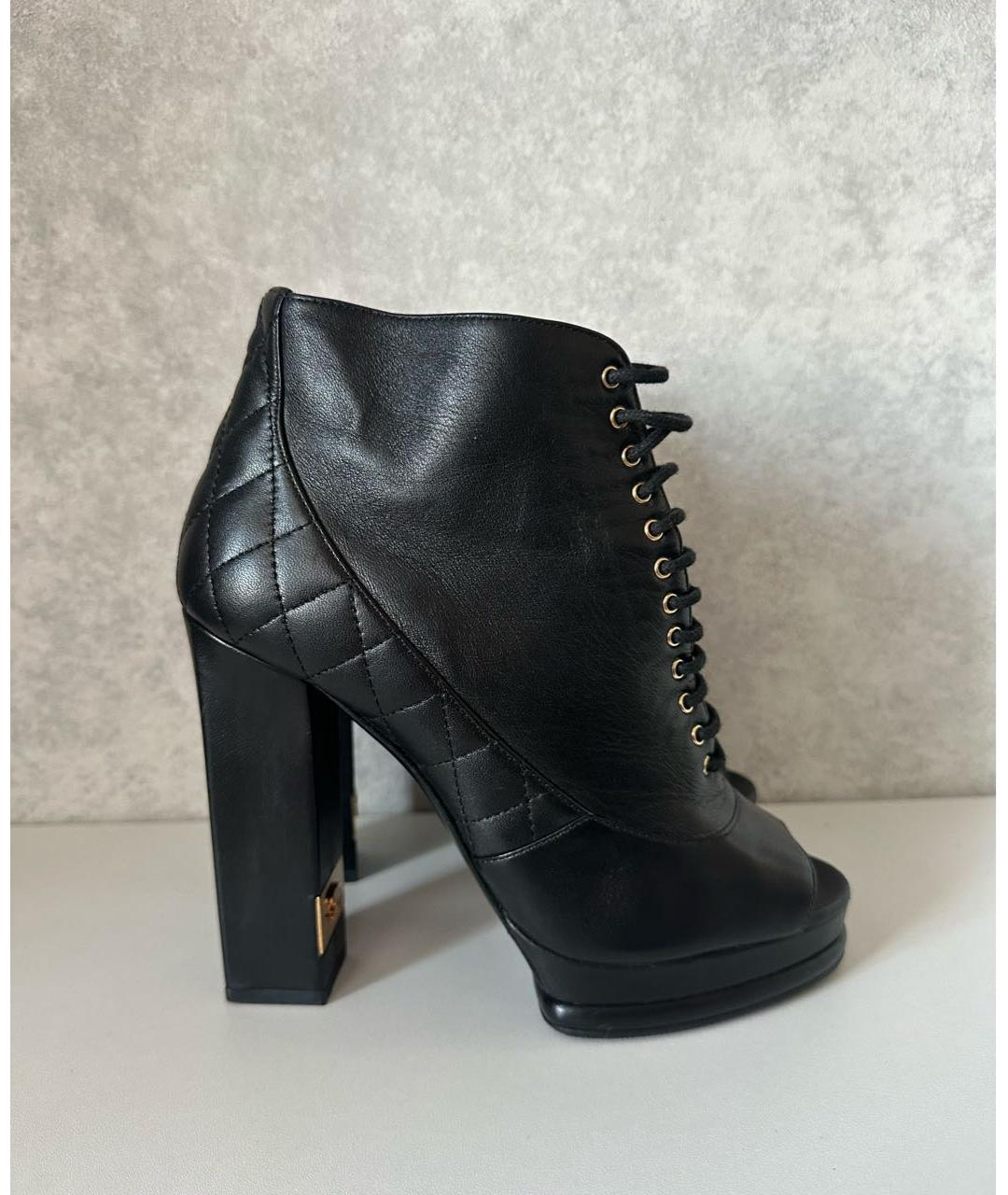 CHANEL Черные кожаные ботинки, фото 7