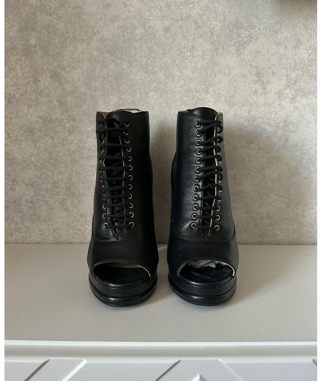 CHANEL Черные кожаные ботинки, фото 2