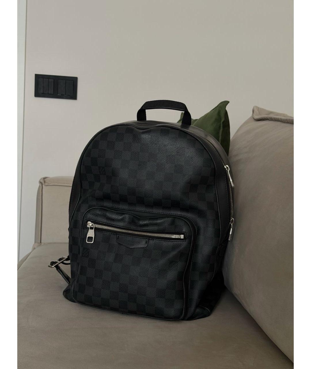LOUIS VUITTON Черный канва рюкзак, фото 8