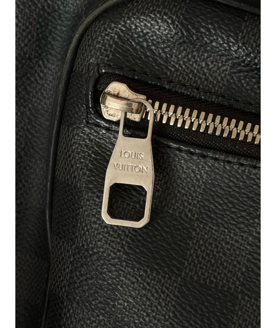 LOUIS VUITTON Черный канва рюкзак, фото 5
