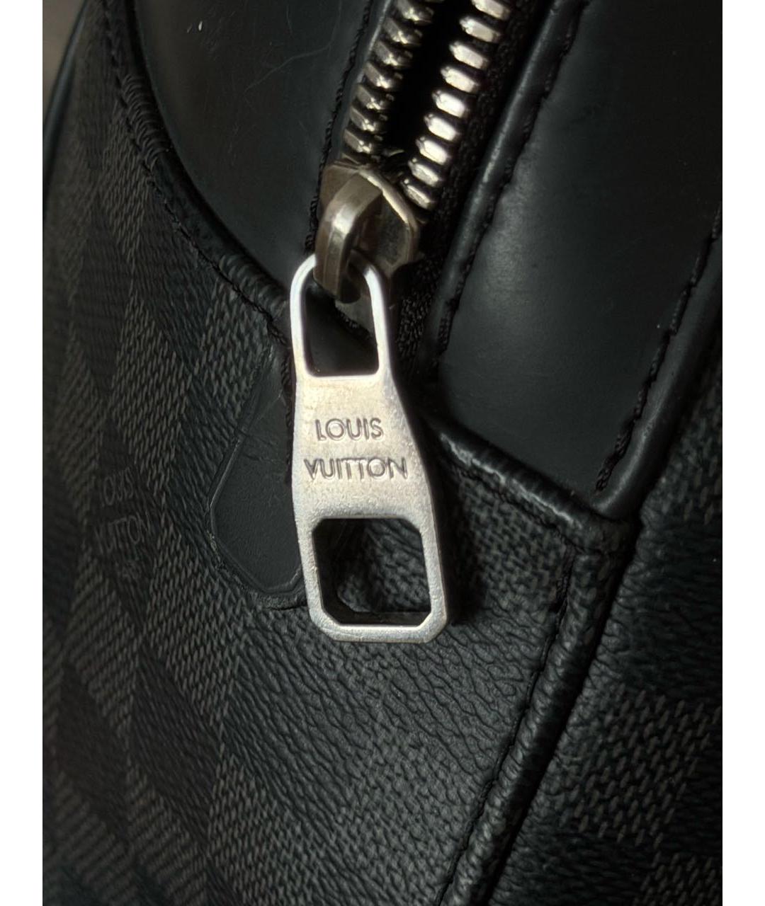 LOUIS VUITTON Черный канва рюкзак, фото 7