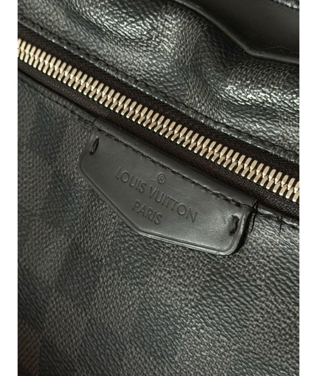LOUIS VUITTON Черный канва рюкзак, фото 6