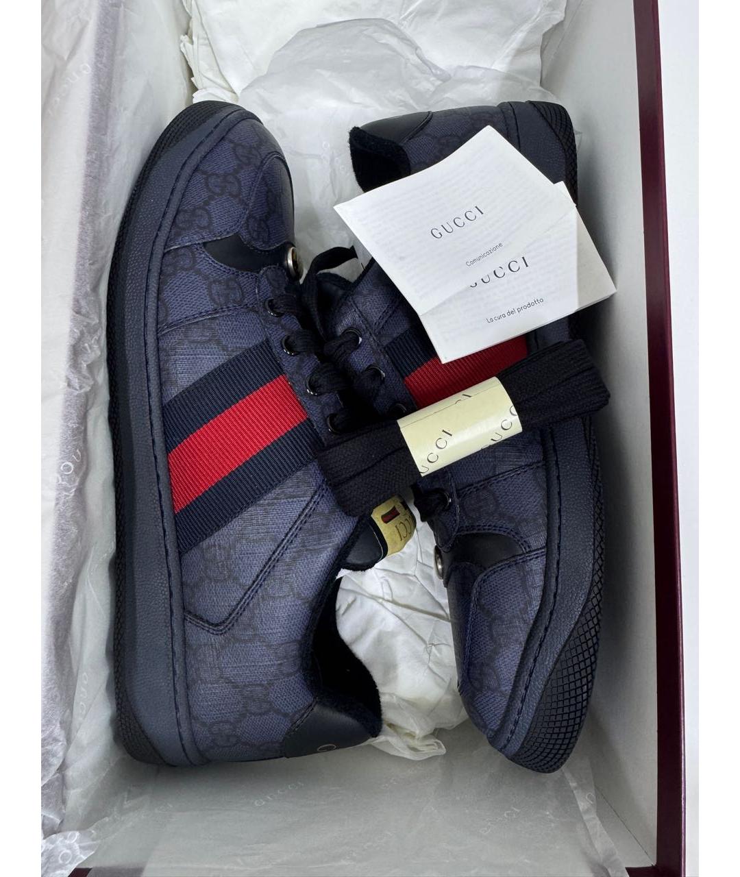 GUCCI Темно-синие низкие кроссовки / кеды, фото 8