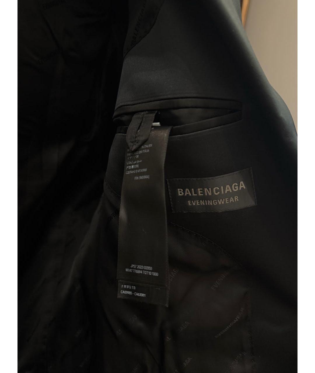 BALENCIAGA Черный лиоцелл жакет/пиджак, фото 5