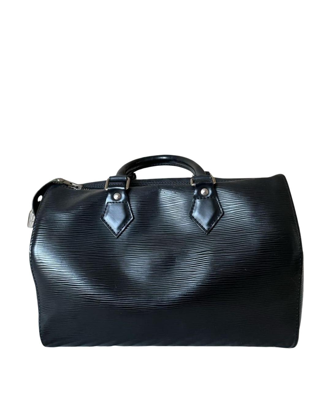 LOUIS VUITTON Черная кожаная сумка с короткими ручками, фото 1