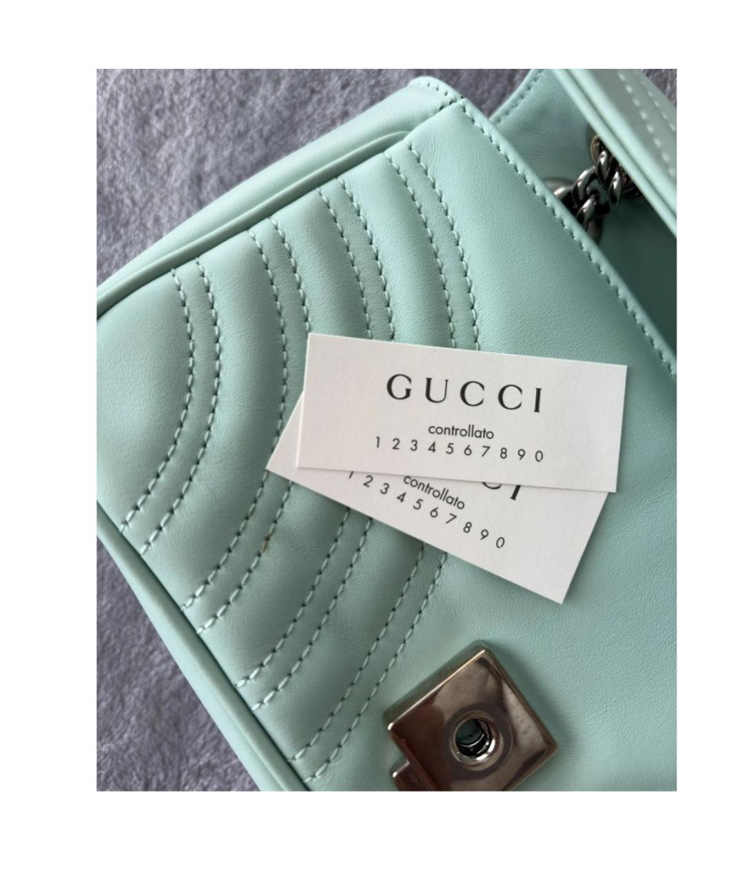 GUCCI Салатовая кожаная сумка через плечо, фото 6