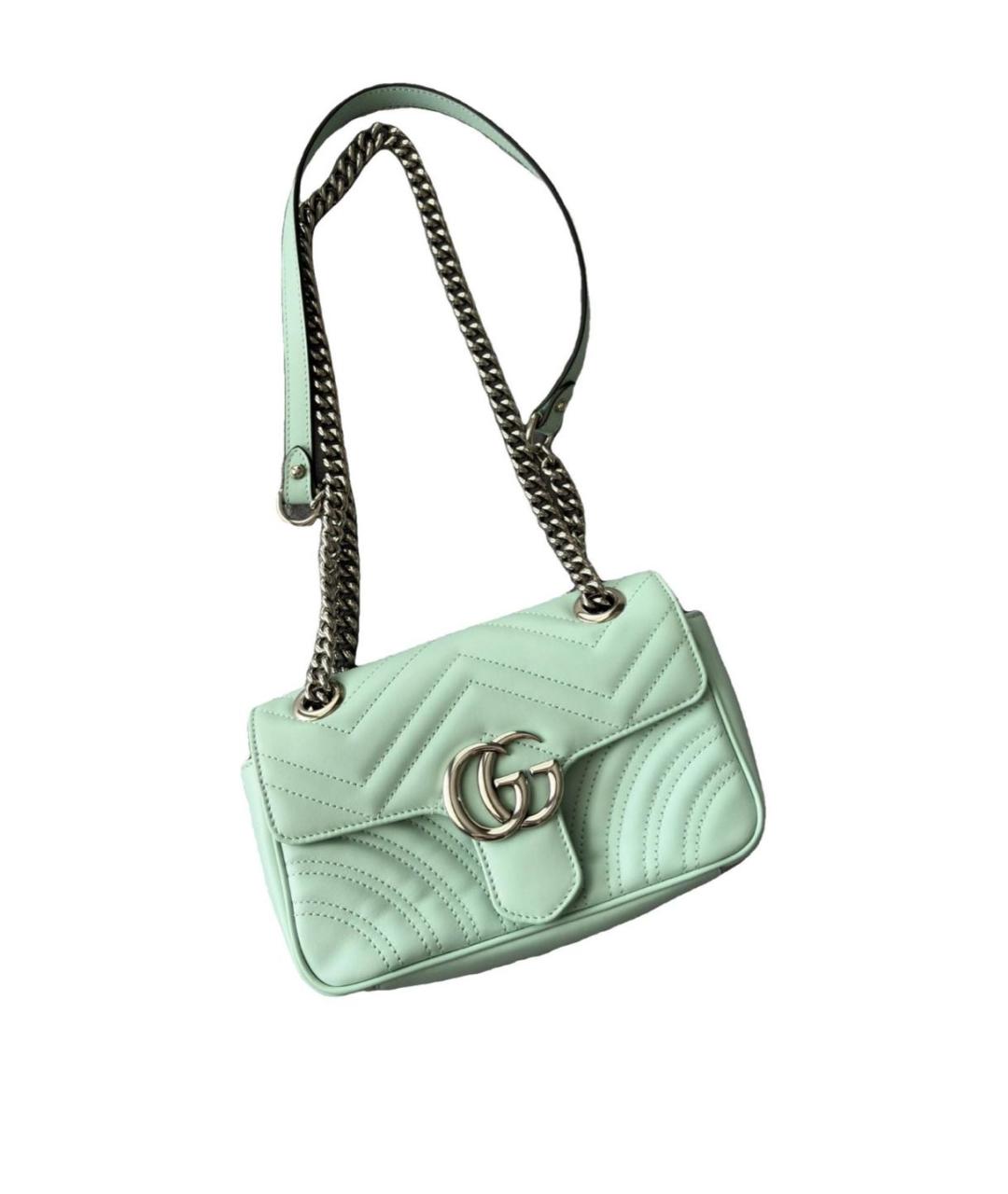 GUCCI Салатовая кожаная сумка через плечо, фото 7