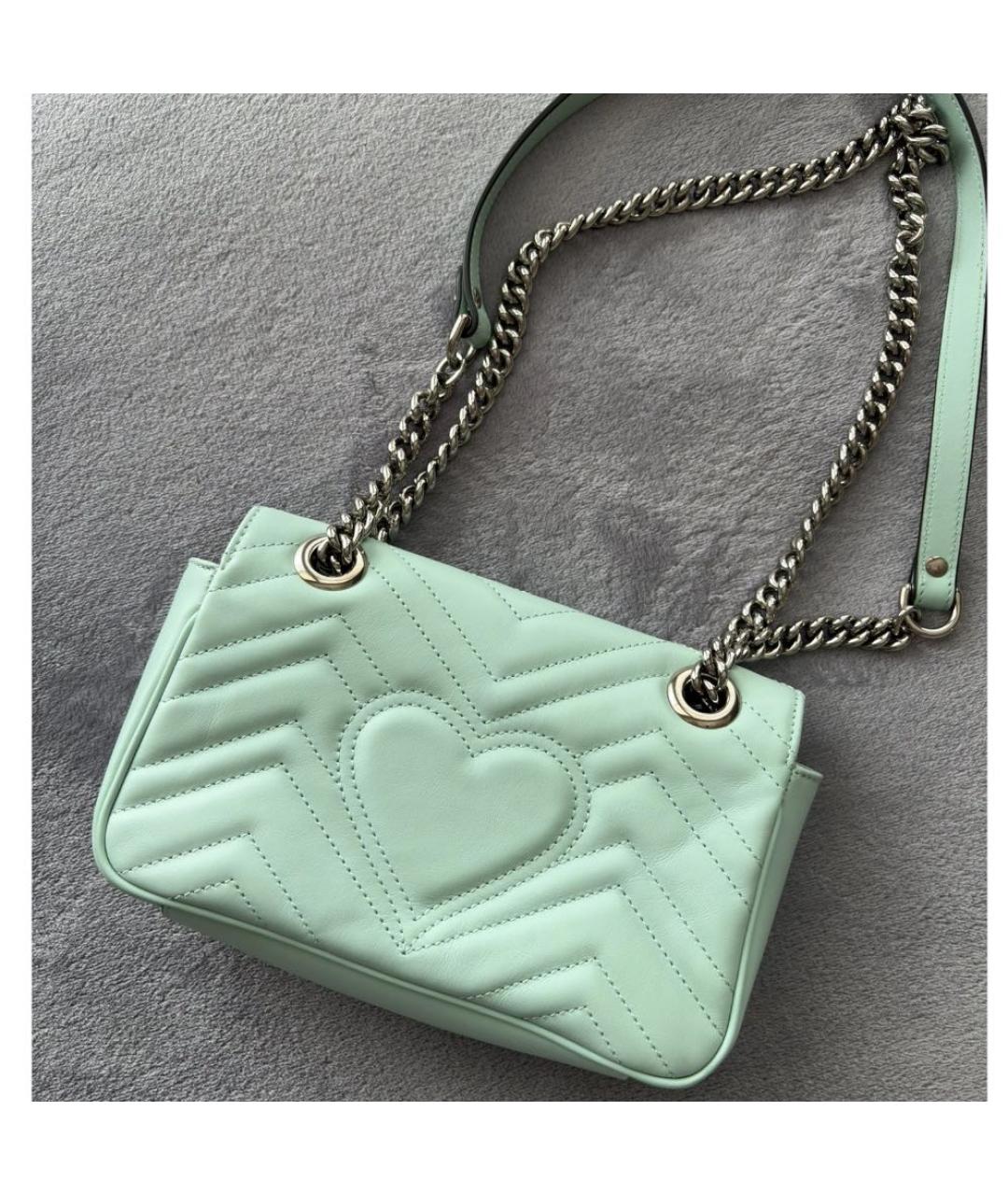 GUCCI Салатовая кожаная сумка через плечо, фото 3