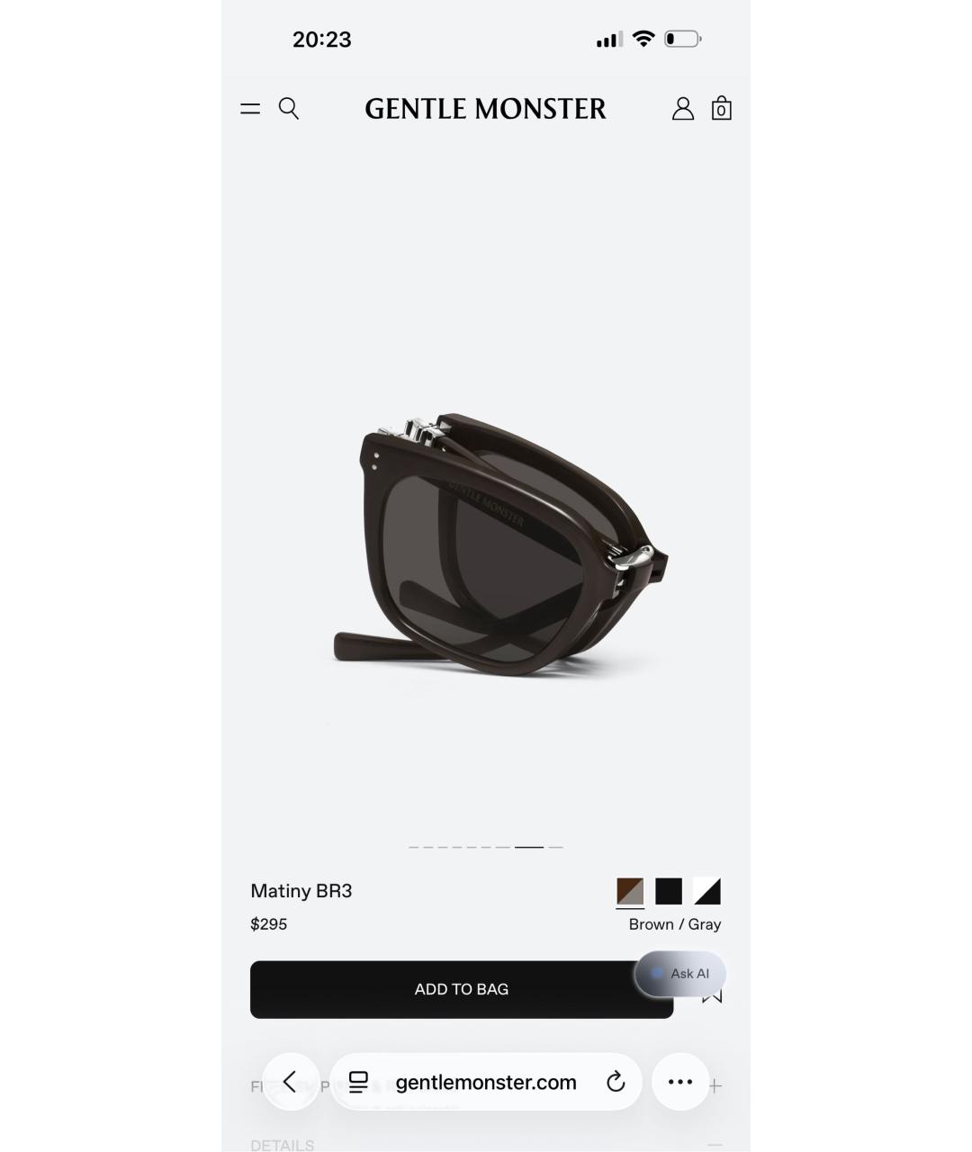 GENTLE MONSTER Черные пластиковые солнцезащитные очки, фото 6