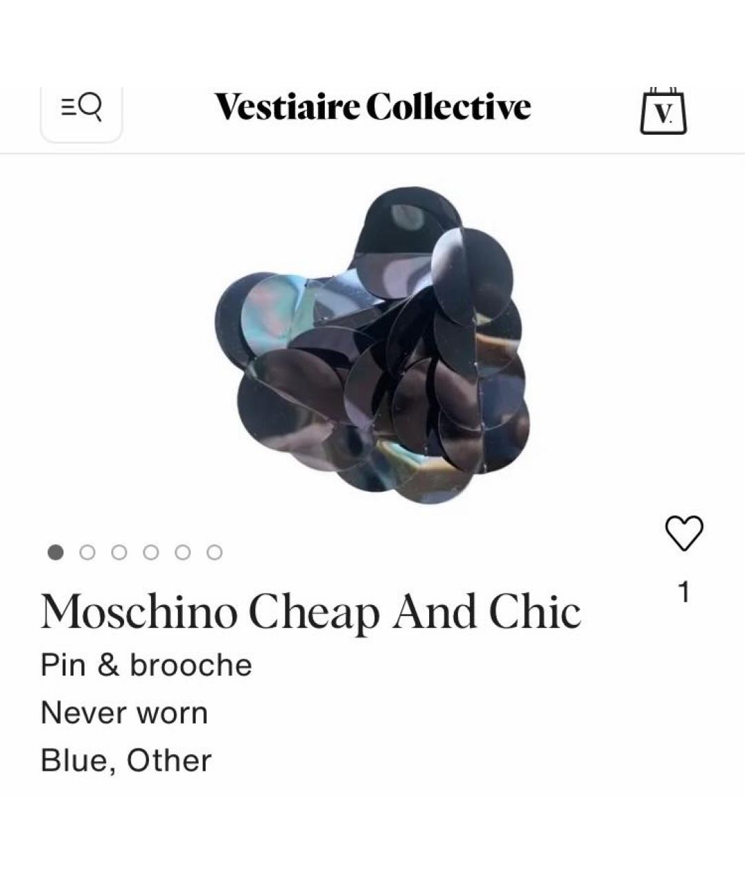 MOSCHINO Черная булавка / брошь, фото 7