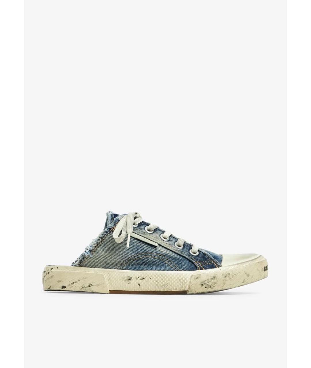BALENCIAGA Синие текстильные низкие кроссовки / кеды, фото 2