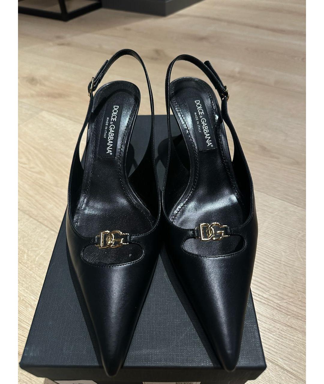 DOLCE&GABBANA Черные кожаные туфли, фото 2