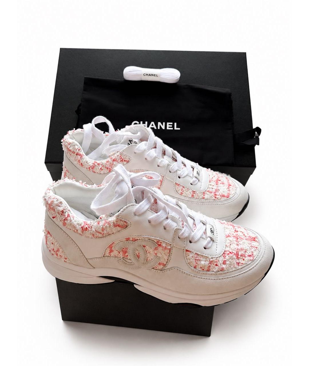 CHANEL Коралловые замшевые кроссовки, фото 5