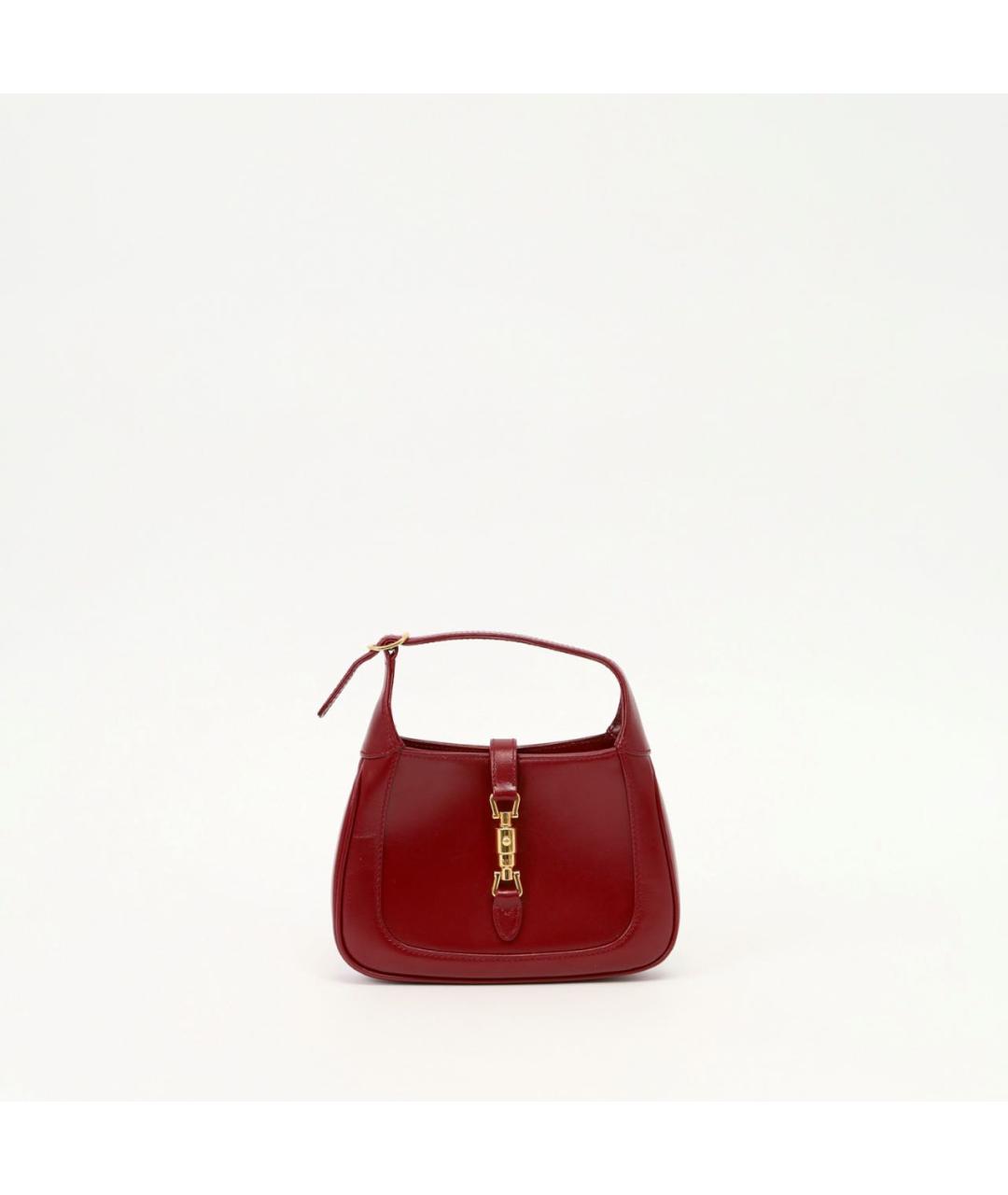 GUCCI Бордовая кожаная сумка с короткими ручками, фото 7