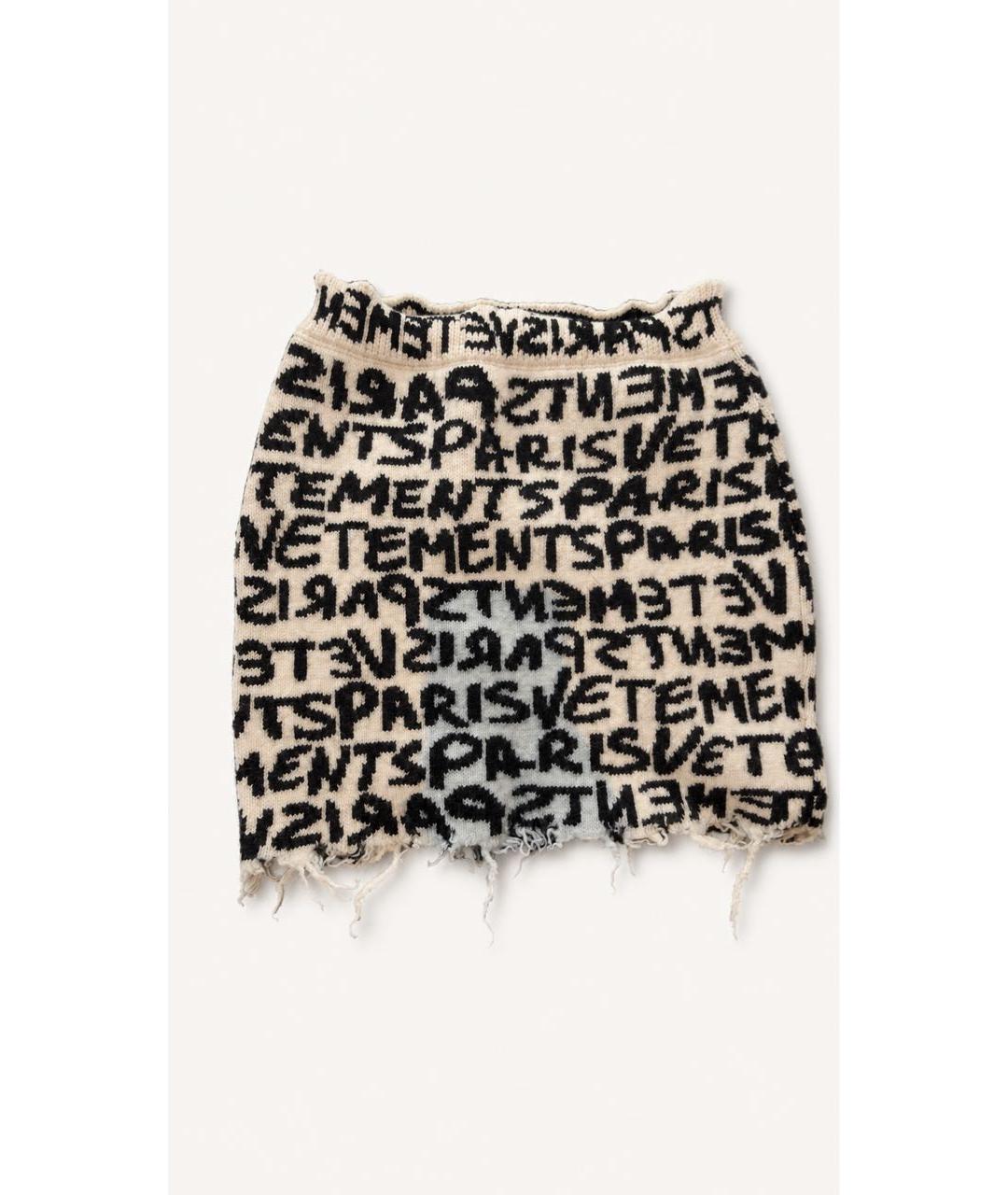 VETEMENTS Белая шерстяная юбка мини, фото 5