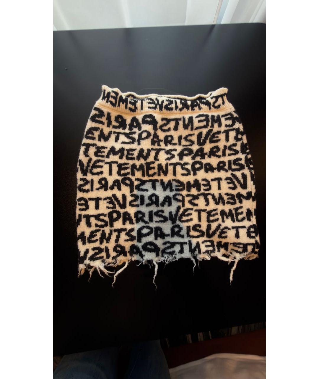 VETEMENTS Белая шерстяная юбка мини, фото 4