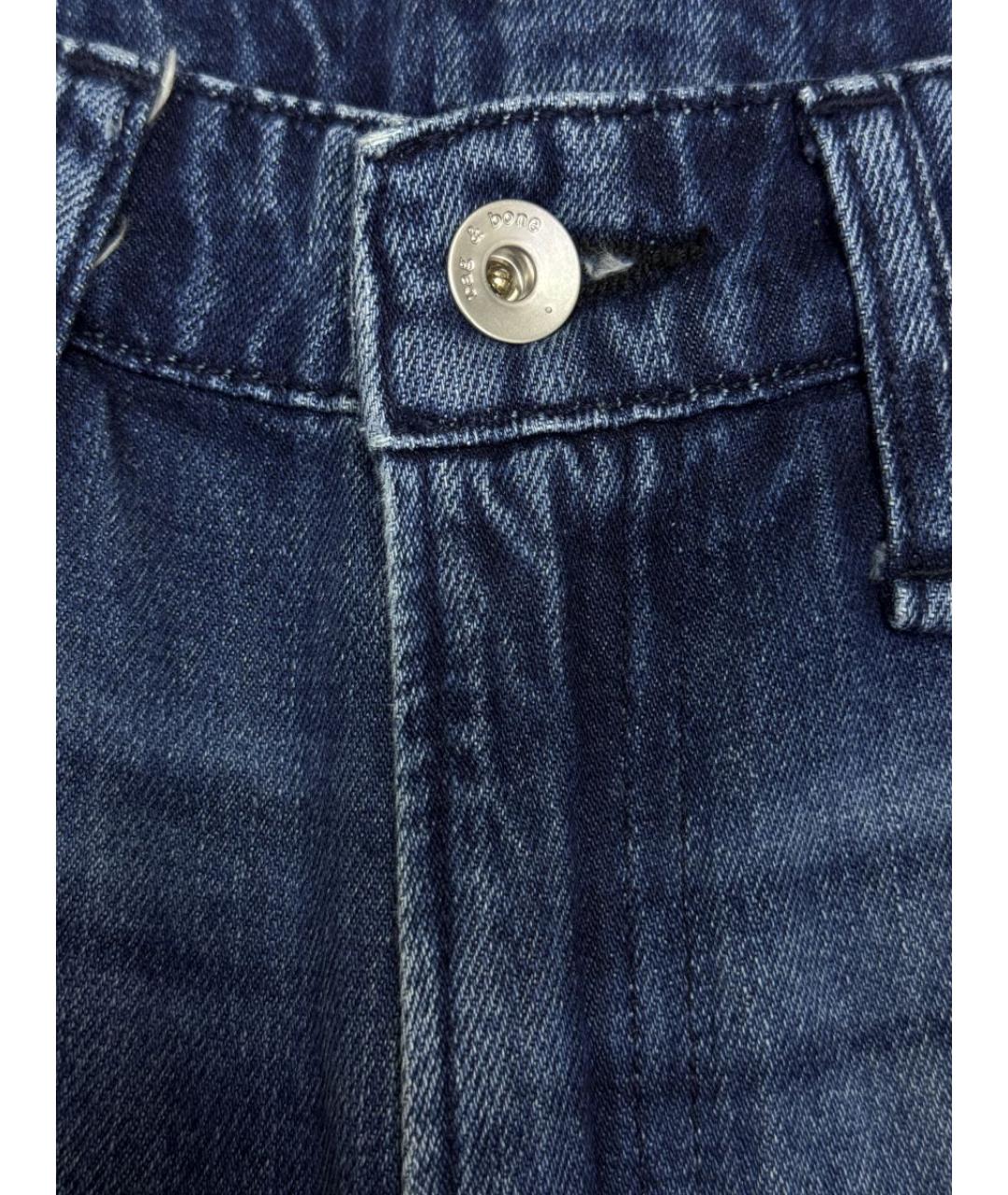 RAG & BONE Синие хлопковые прямые джинсы, фото 3