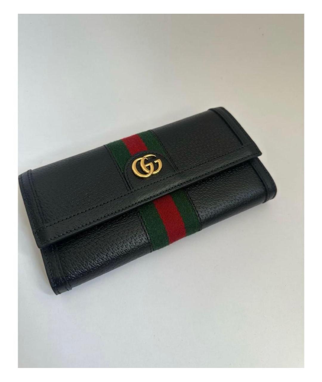 GUCCI Черный кожаный кошелек, фото 2