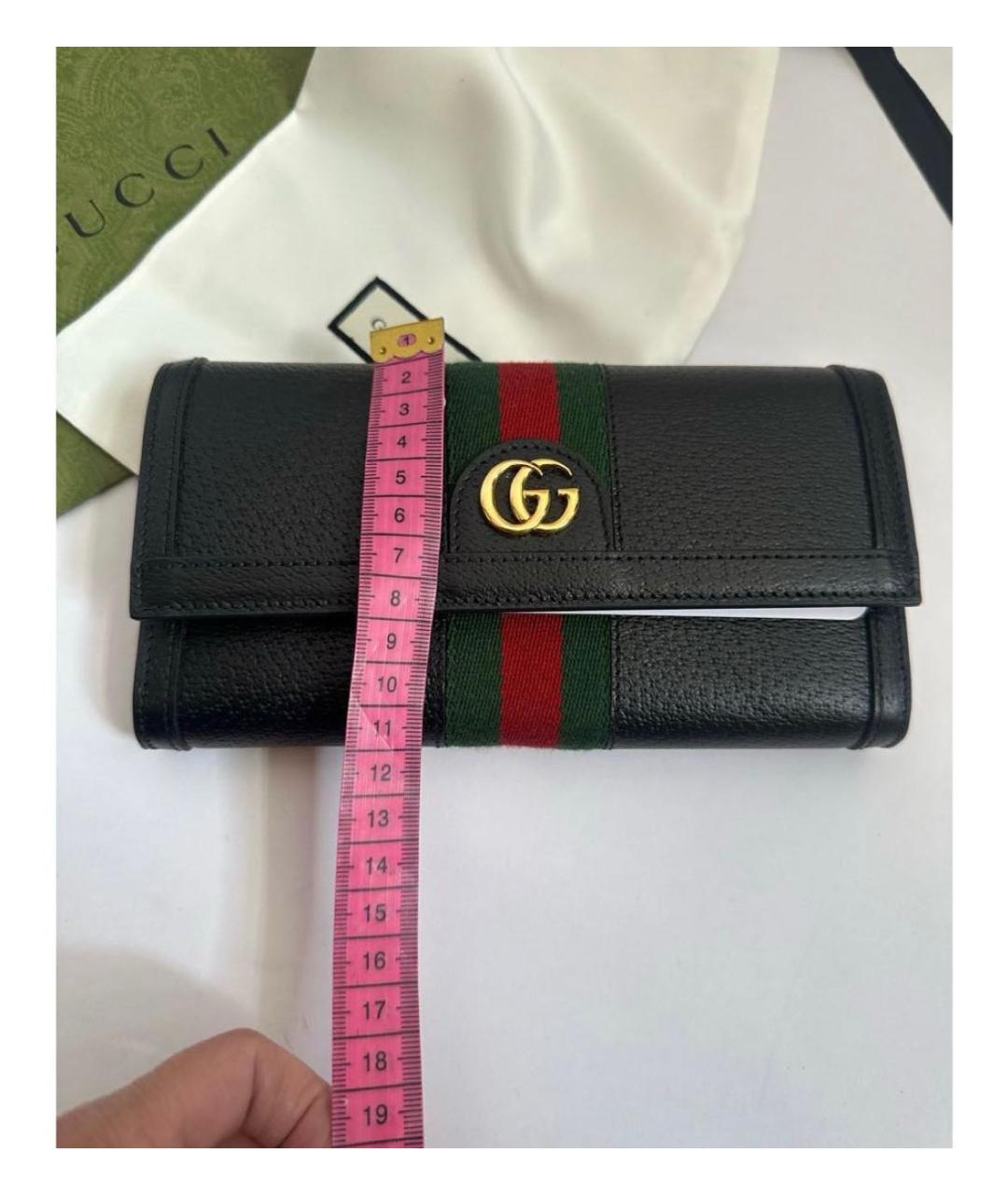 GUCCI Черный кожаный кошелек, фото 8