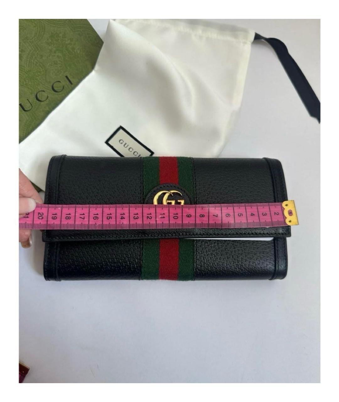 GUCCI Черный кожаный кошелек, фото 7