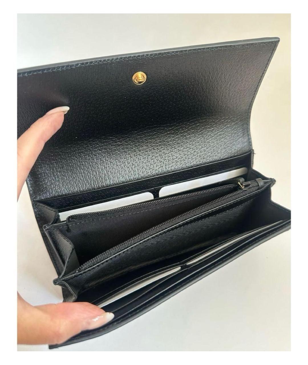 GUCCI Черный кожаный кошелек, фото 4