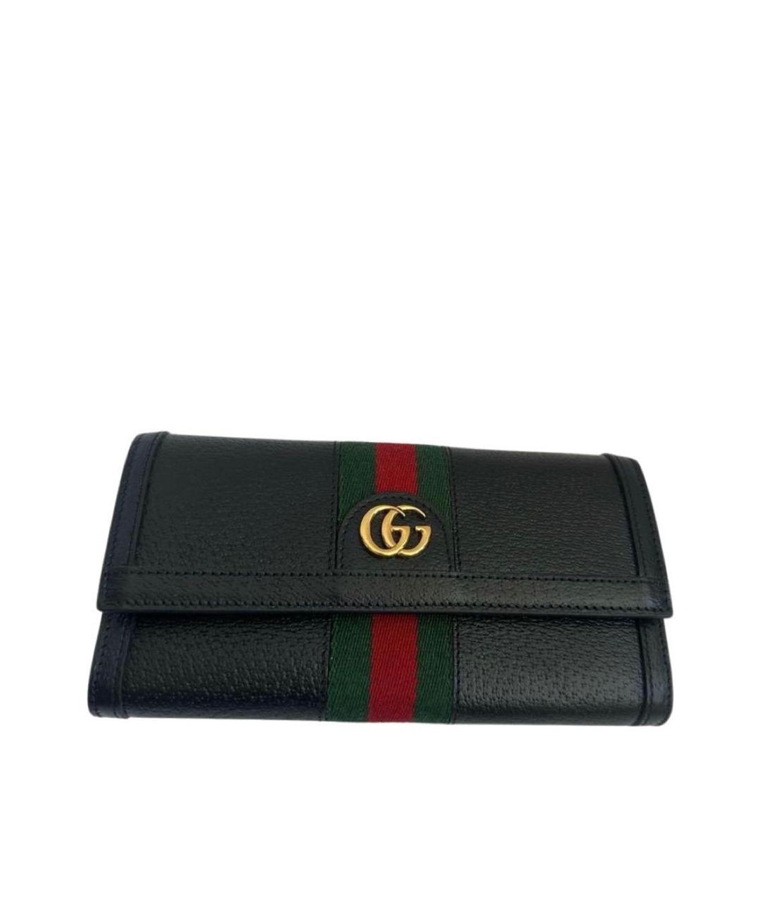 GUCCI Черный кожаный кошелек, фото 1