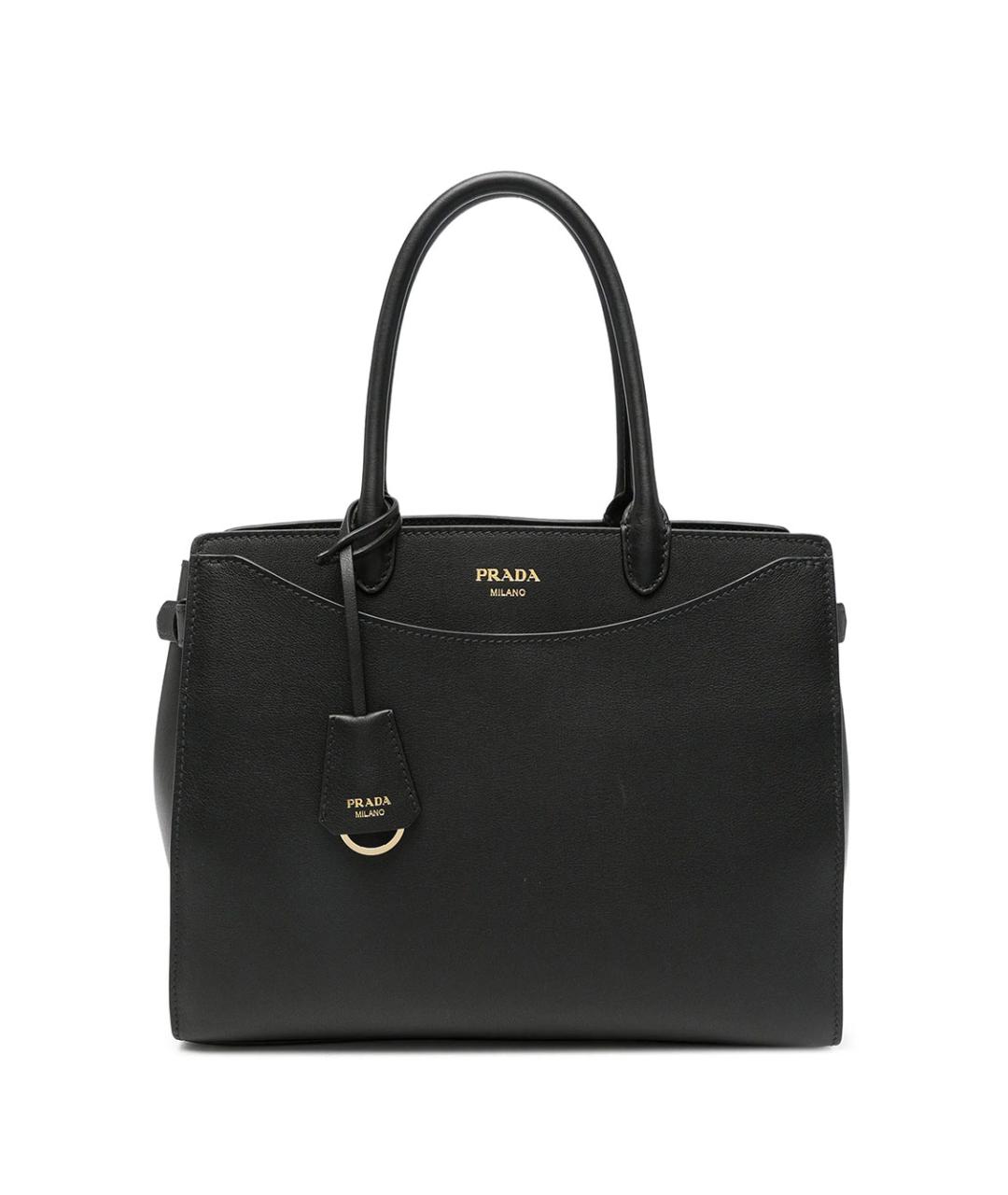 PRADA Черная кожаная сумка тоут, фото 1