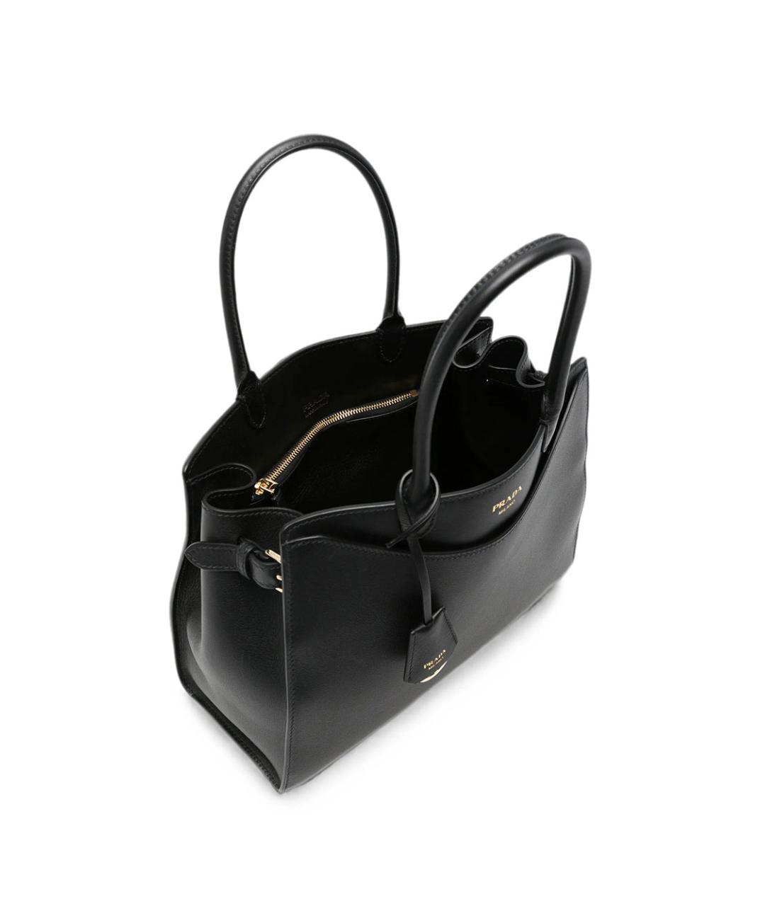 PRADA Черная кожаная сумка тоут, фото 2