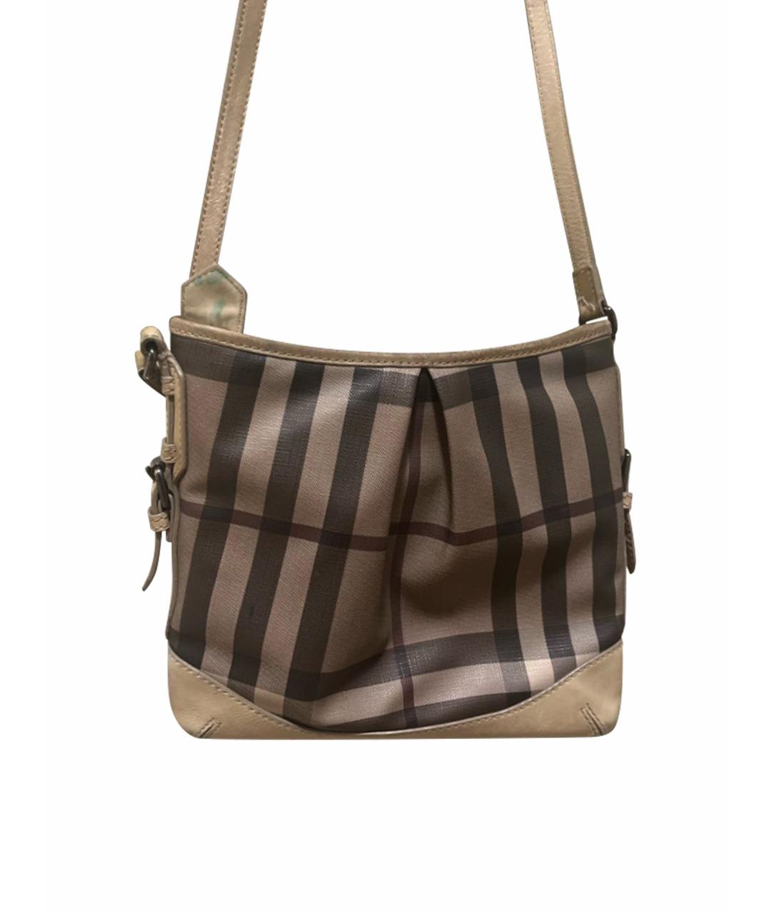 BURBERRY Бежевая кожаная сумка через плечо, фото 1