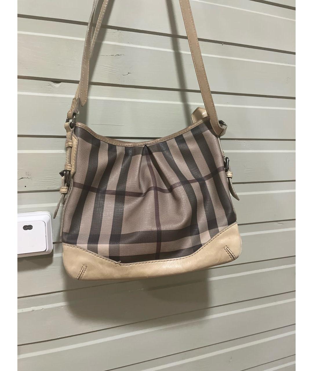 BURBERRY Бежевая кожаная сумка через плечо, фото 3