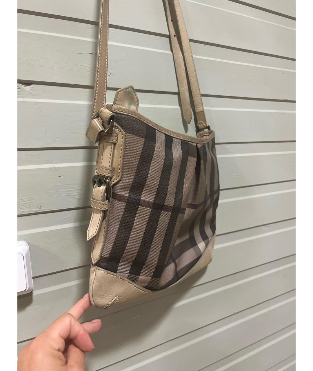 BURBERRY Бежевая кожаная сумка через плечо, фото 2