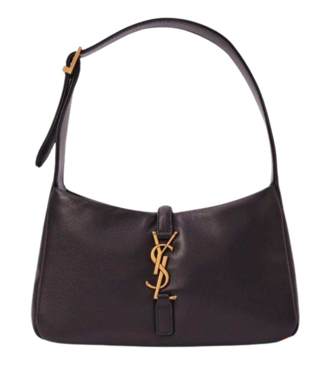 SAINT LAURENT Черная кожаная сумка с короткими ручками, фото 1