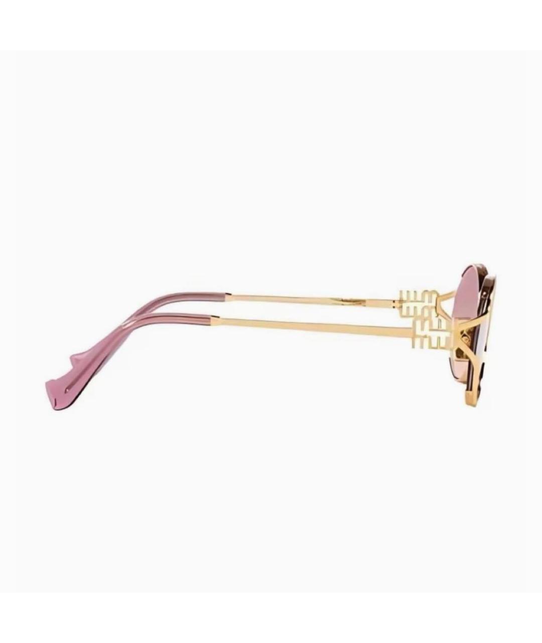 MIU MIU Розовые металлические солнцезащитные очки, фото 3