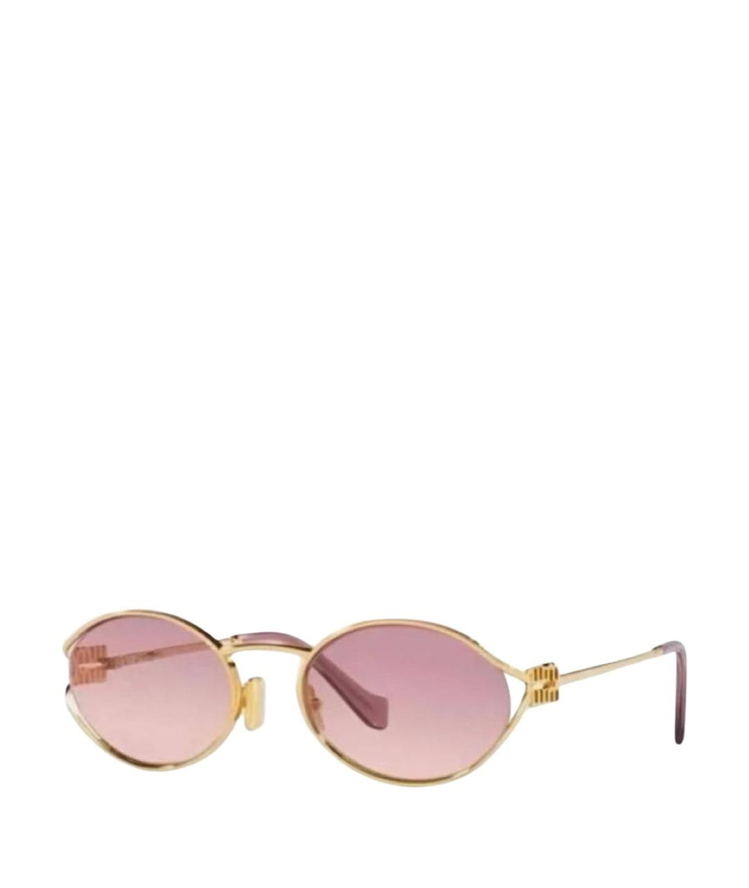 MIU MIU Розовые металлические солнцезащитные очки, фото 1