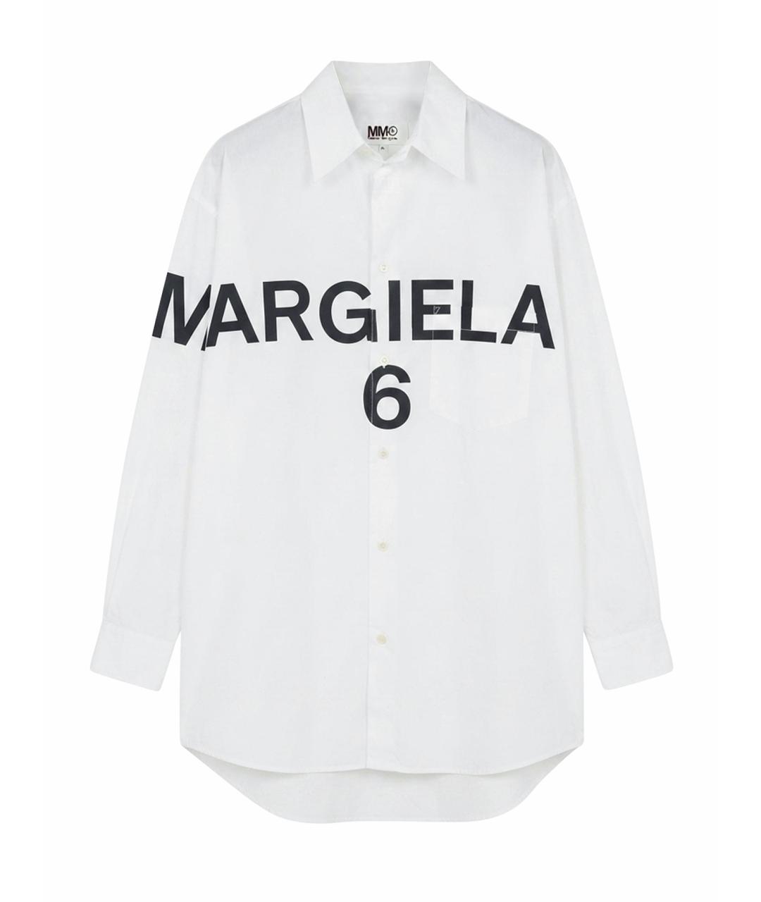 MM6 MAISON MARGIELA Белая хлопковая кэжуал рубашка, фото 1