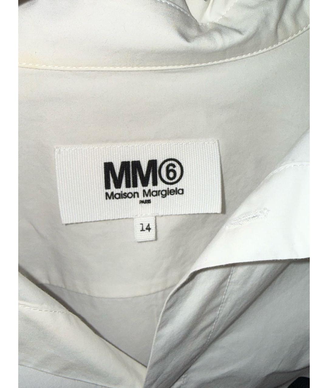MM6 MAISON MARGIELA Белая хлопковая кэжуал рубашка, фото 3