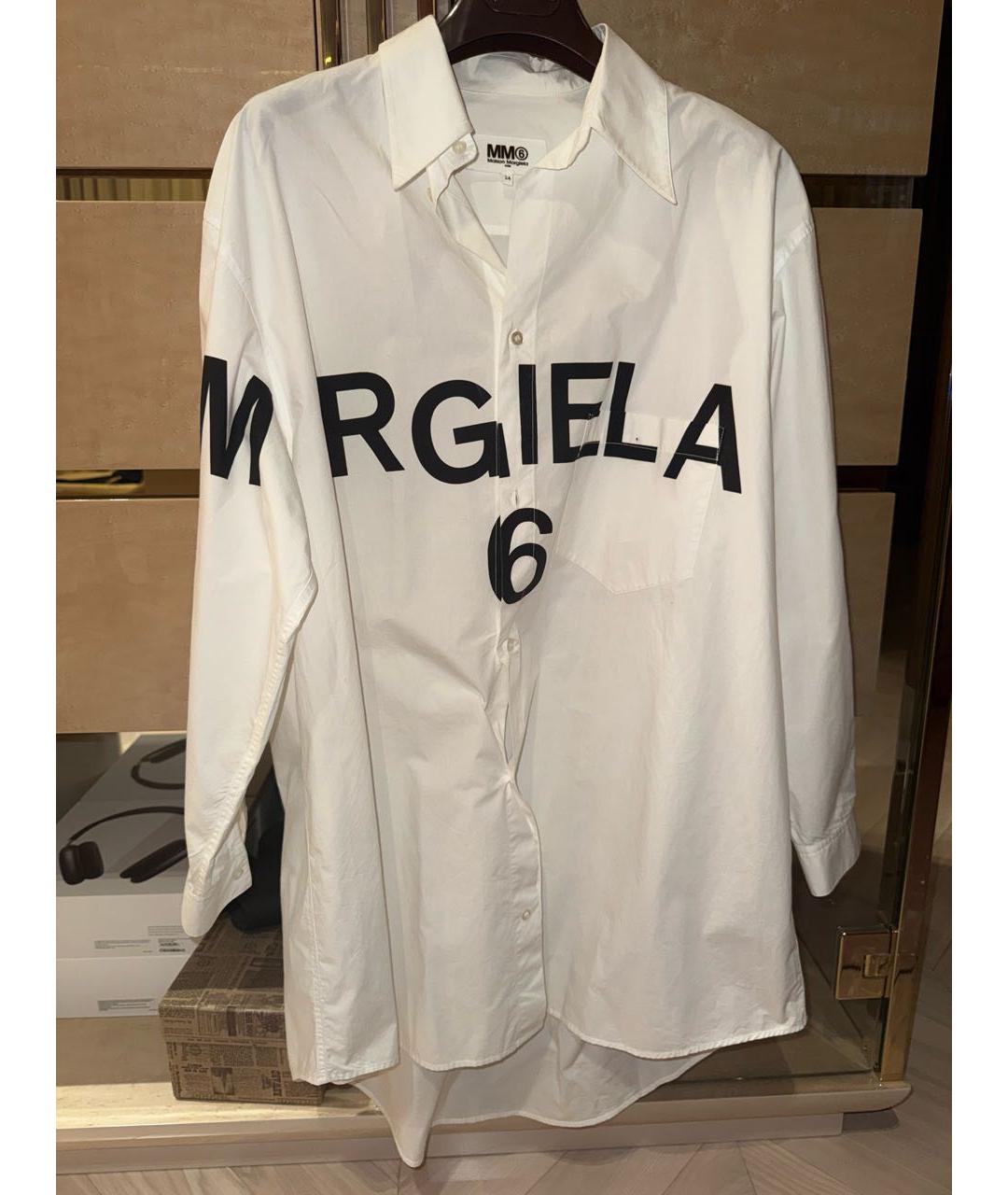 MM6 MAISON MARGIELA Белая хлопковая кэжуал рубашка, фото 5
