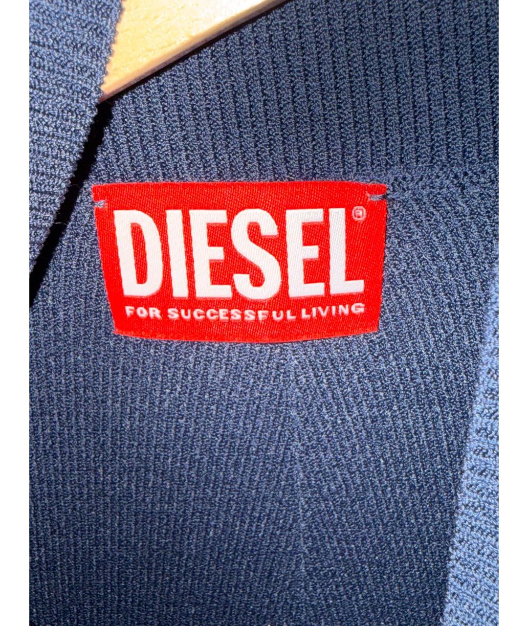 DIESEL Темно-синее вискозное повседневное платье, фото 4