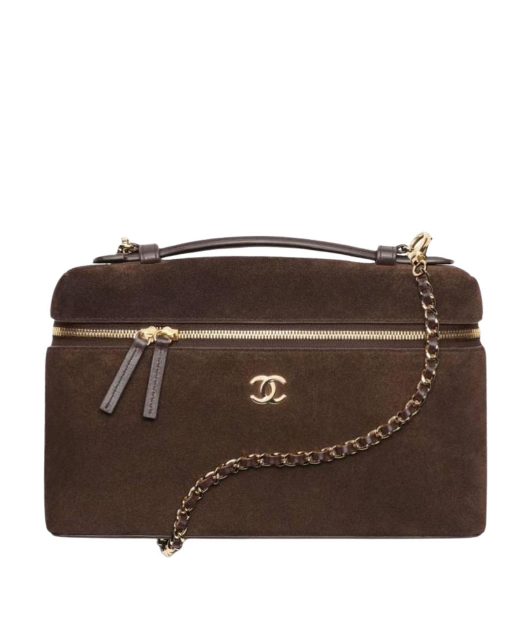 CHANEL Коричневая замшевая сумка через плечо, фото 1