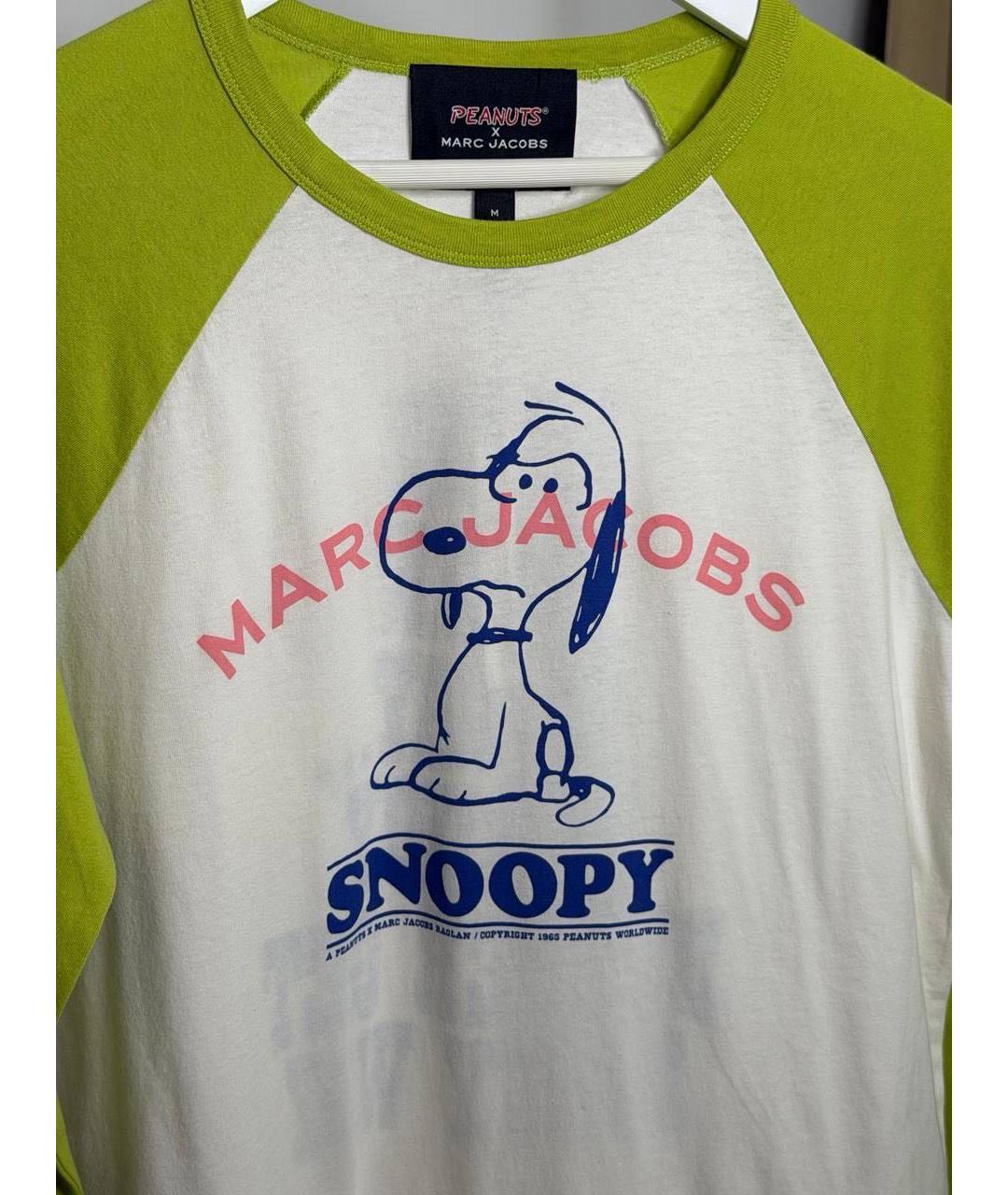 MARC JACOBS Салатовая хлопко-эластановая футболка, фото 4