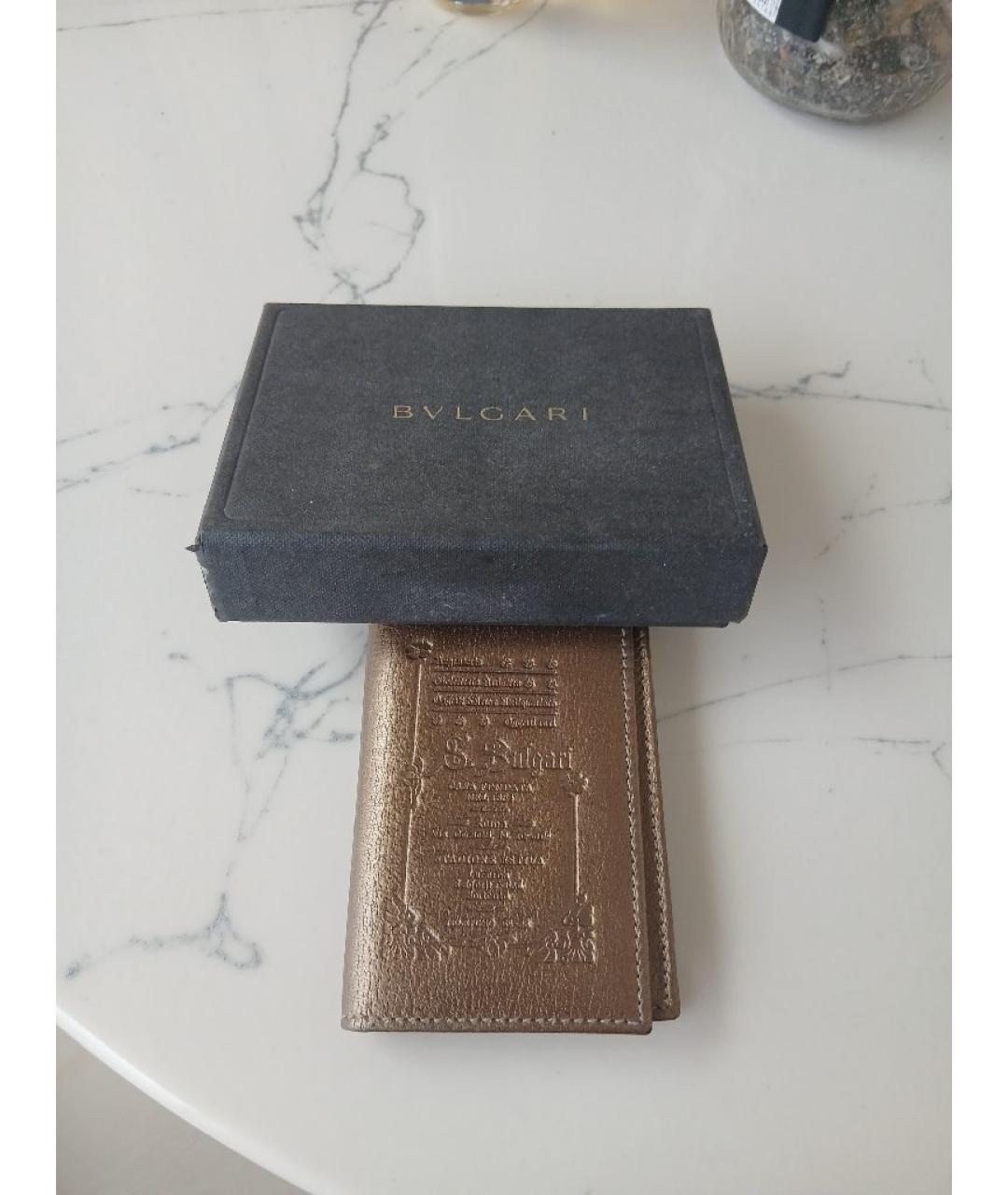 BVLGARI Золотая кожаная визитница, фото 2