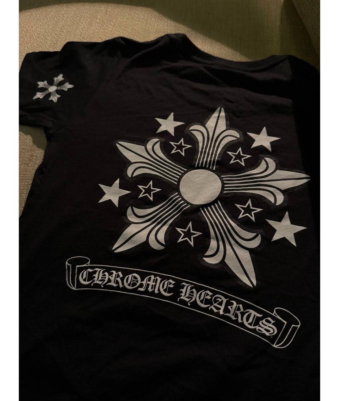 CHROME HEARTS Черная хлопковая футболка, фото 3