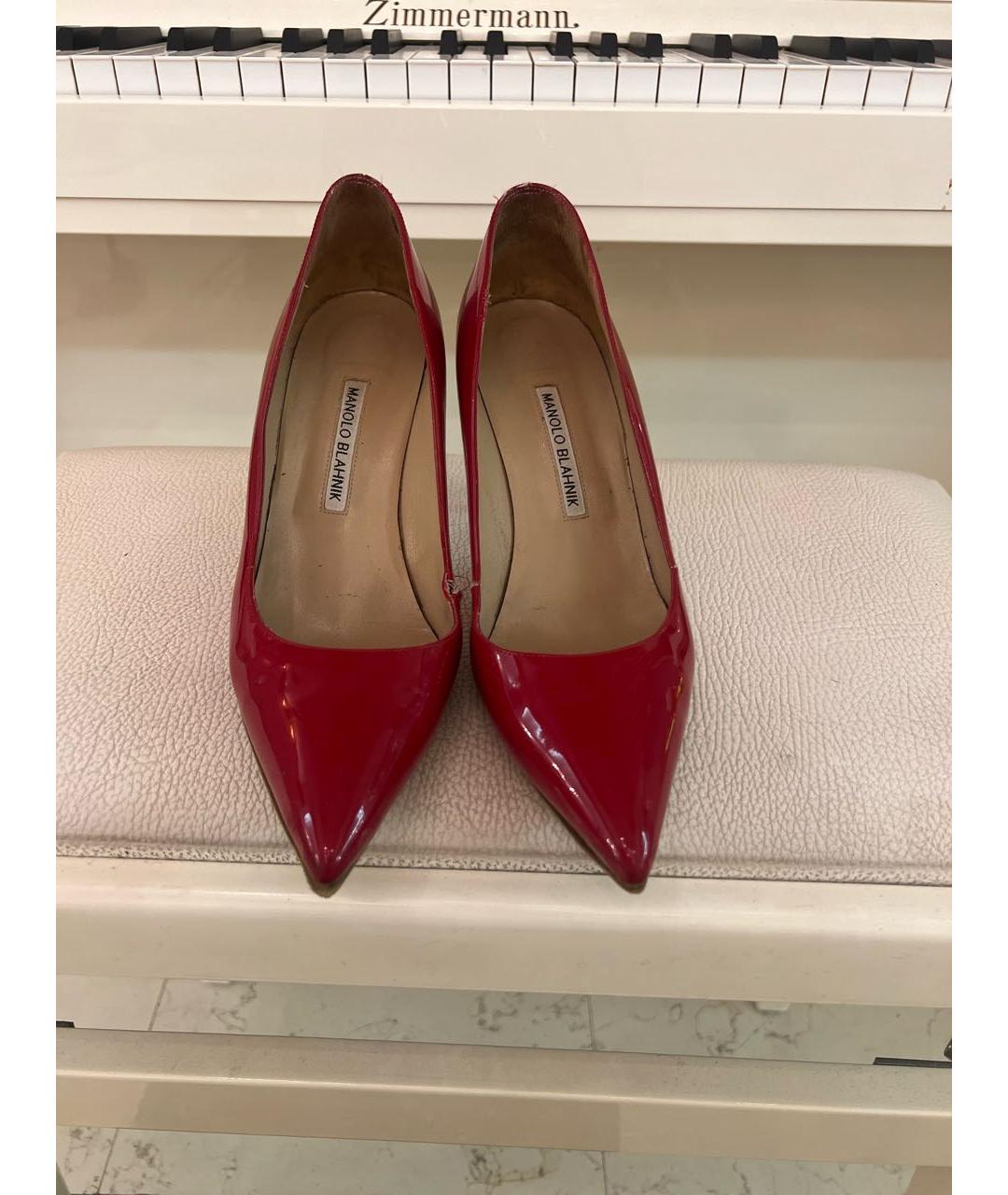 MANOLO BLAHNIK Бордовые кожаные туфли, фото 2