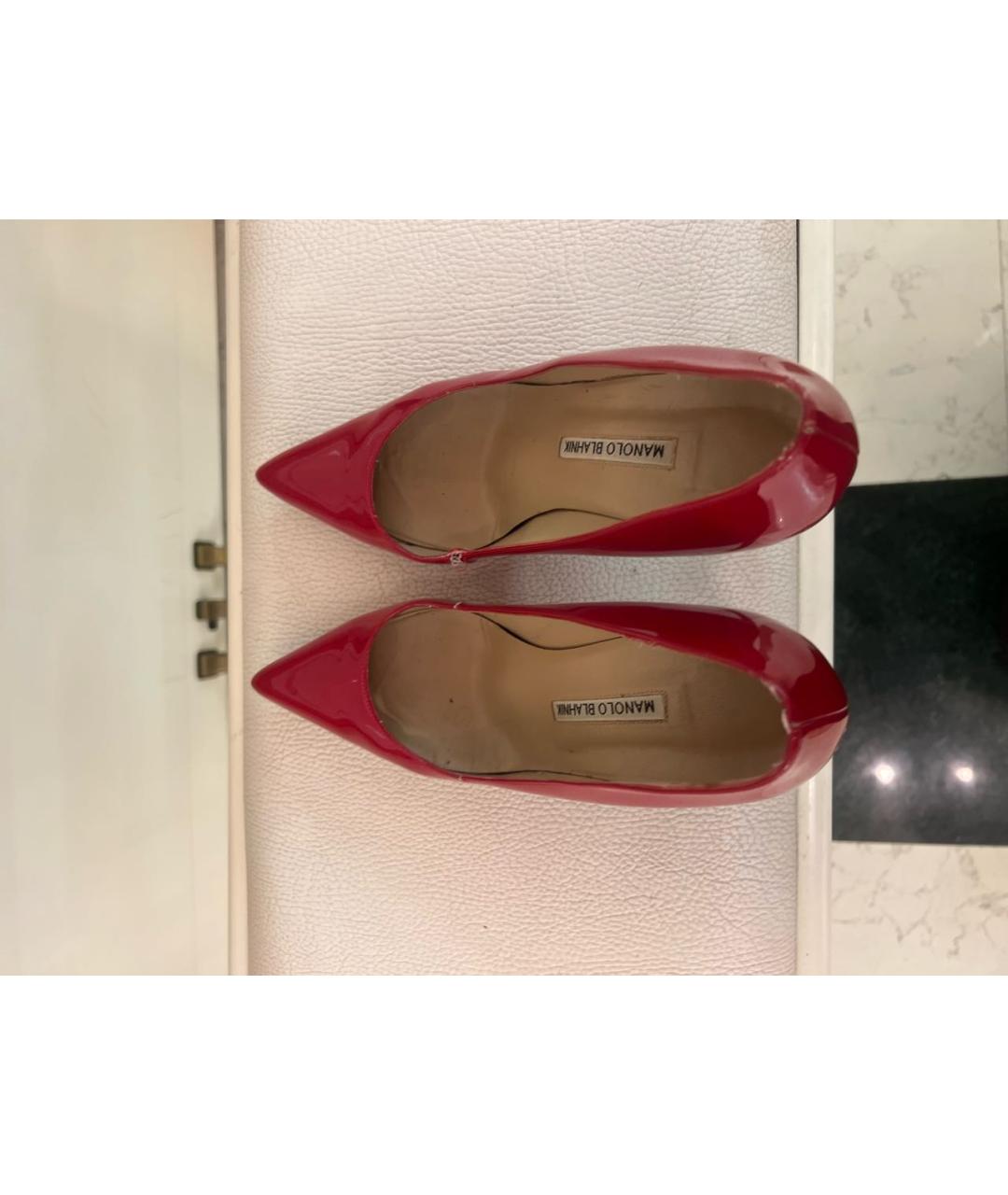 MANOLO BLAHNIK Бордовые кожаные туфли, фото 3