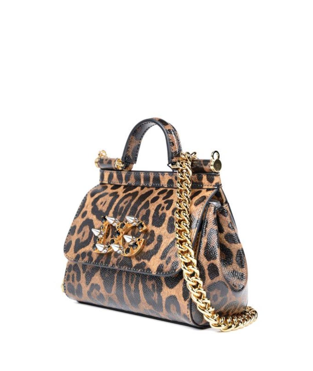 DOLCE&GABBANA Коричневая кожаная сумка через плечо, фото 2